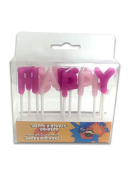 Fun Its Cool Happy Birthday Letter Candle Set, 13 Pieces, Pink