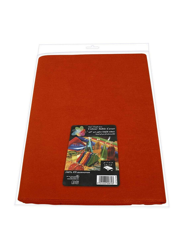 

Fun 1.8 Meter Color Non Woven Dining Table Cover Set Sheet Mat, Orange