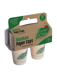 Fun 7oz 20-Piece Green Track Bamboo Paper Cup Set, White