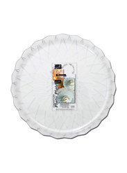 Fun 24cm 5-Piece Festive Crystal-Like Plastic Serving Plates Set, White
