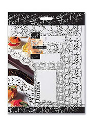 Fun 15-Piece Festive Paper Rectangular Doilies Set with 3 Different Sizes, White