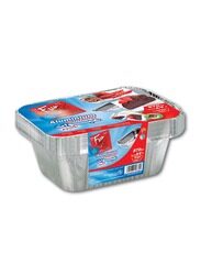 Fun 10-Pieces 870cc Indispensable Aluminium Containers with Lids, Silver/White