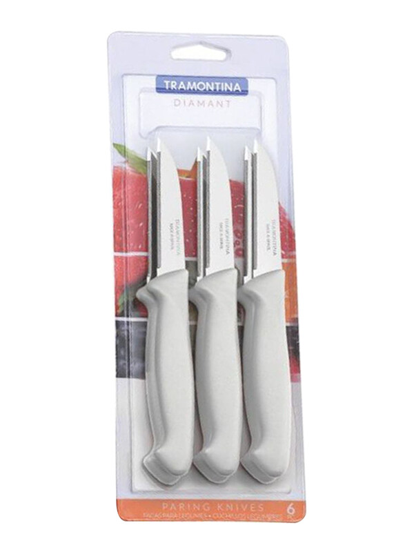 

Tramontina 6 -Piece Paring Knives Set, Silver/White