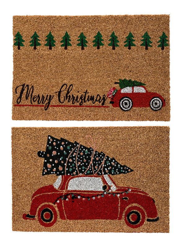 

Kaemingk Doormat Coir Car Xmas Tree, 2 Designs, Assorted 1 Piece, Natural