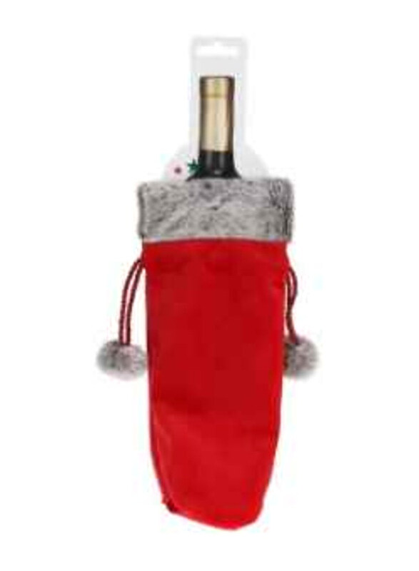 

Koopman Fake Fur Xmas Bottle Bag, Brown/Red