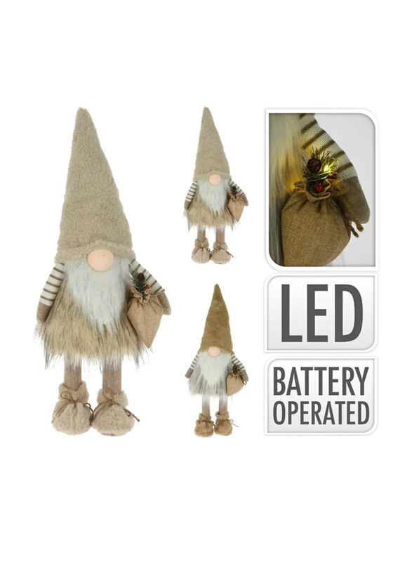 

Koopman Homesmiths Met Led Pluche Gnome, 65cm, AQS000820, Assorted