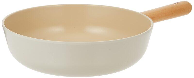 

Neoflam 26cm Induction Nonestick Frying Pan Wok Pot, EK-FA-W26, Off White