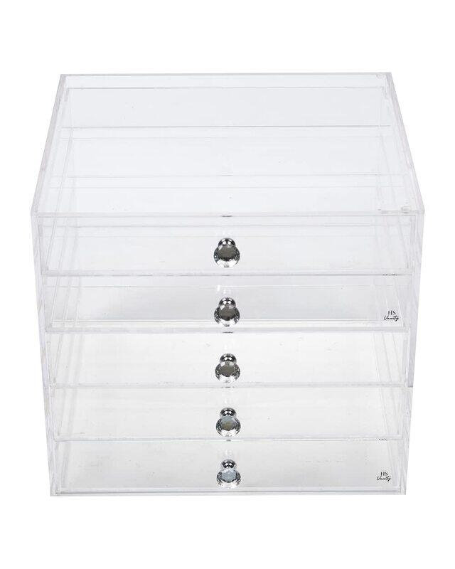 

Homesmiths Vanity 5 Tiers Acrylic Drawer Beauty Cube, Clear