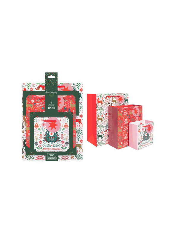 

Rsw Eco Scandi Gift Bags, 3 Pieces, Red/White