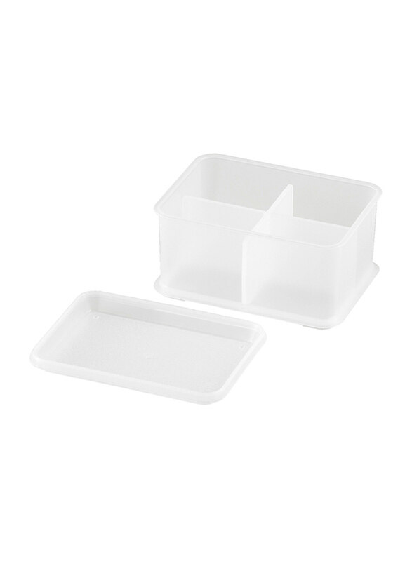 

Pearl Life Mini Lidded Shallow Storage Bin with Dividers, Clear