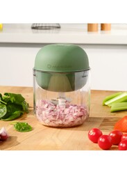 Nutricook Choppi Cordless Rechargeable Chopper, Pulse & Steady Modes, 500ml BPA Free Tritan Cup, 4000 mAh Battery, SS 304 Quad Blade, CH600, Green, Designed in California.