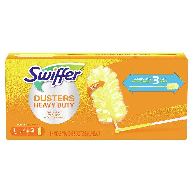 

Swiffer Extendable Handle 360 Dusters Starter Kit Set with 3 Duster Refill, 44750, Yellow