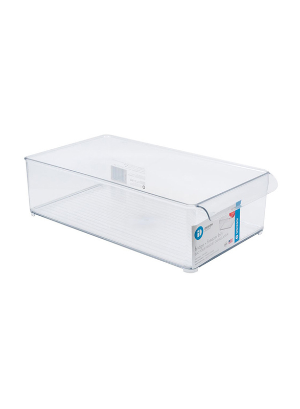 Inter Design Plastic Fridge Plus Freezer Bin, 14.5 x 8 x 4 inch, Clear