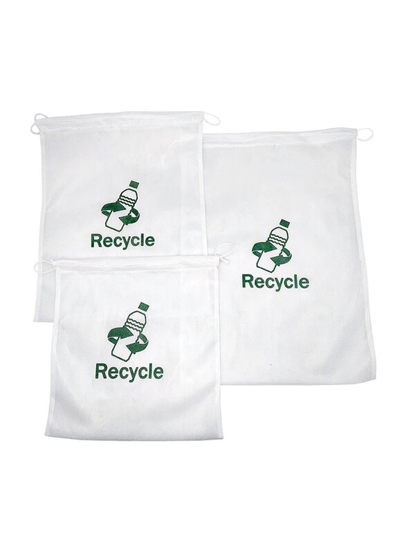 

Nerthus 3-Piece Plastic Recycled Bag Set, White