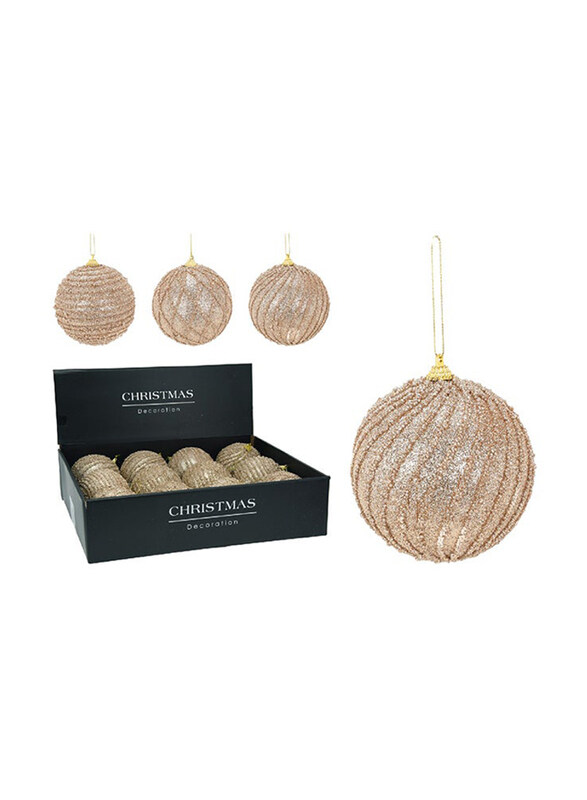 

Koopman 10cm Xmas Ball with Beads, Champagne