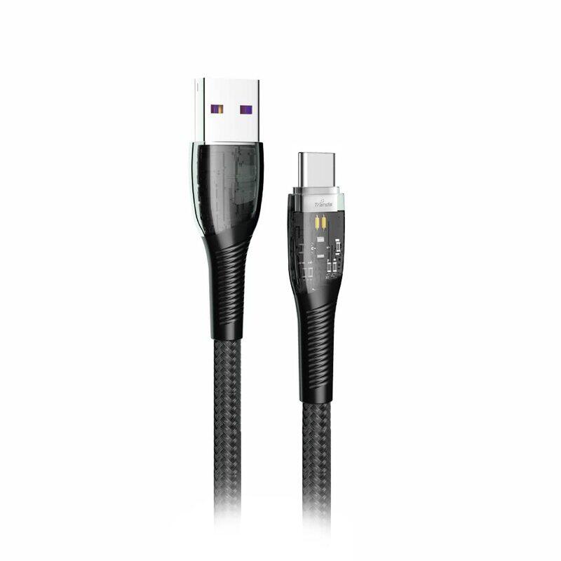 

Trands Glassyseries USB Cable, High-Speed Type-C to USB Type A Cable, TR-CA766, Black