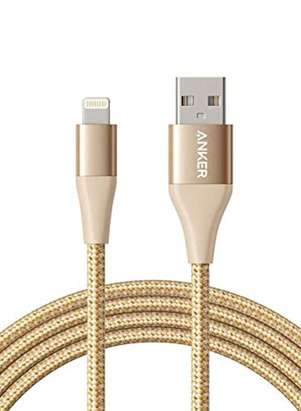 

Anker 6-Feet Powerline Plus II Lighting Cable, USB Type A Male to Lightning for Apple Devices, Golden