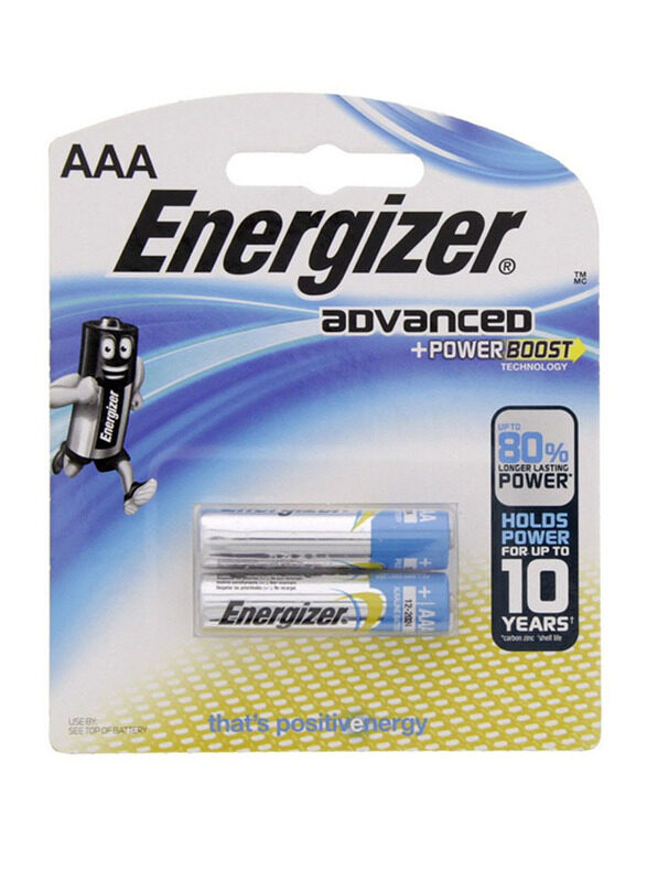 

Energizer Advanced + Power Boost AAA Batteries, 2 Pieces, Blue/Silver