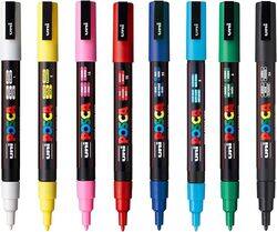 Uni Posca Water-Based Paint Bullet Markers - Multi-Surface, Non-Toxic, Ideal for Art and Craft Projects