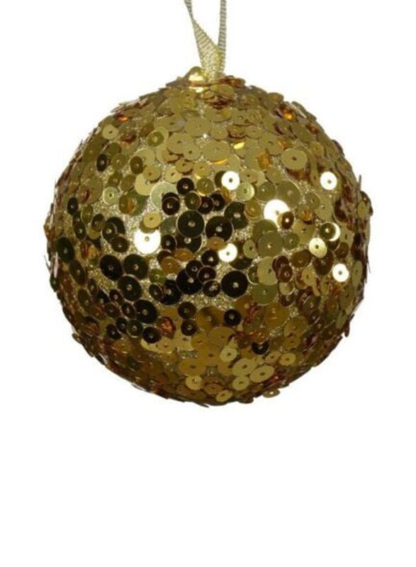 

Kaemingk Foam Sequins Bauble, 8cm, 1 Piece, Light Gold