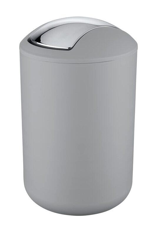 

Wenko 6.5L Swing Cover Bin Brasil Plastic Home and Bathroom Lidded Waste Trash Can, 19.5 x 19.5 x 31cm, Grey