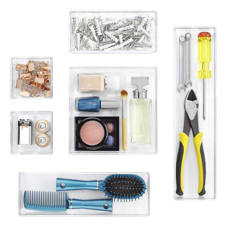 

Whitmor 6-Piece Drawer Organizers Set, Clear