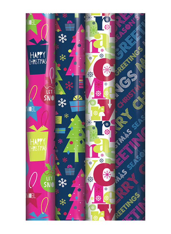 

Eurowrap Neon Assorted Design Gift Wrap, 1 Piece, 5M