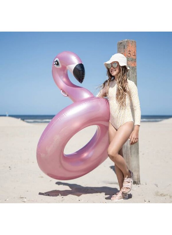 Swim Essentials  Rose Gold Flamingo Swimring 95 cm diameter, Suitable for Age +3