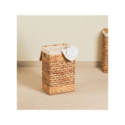 Homesmiths Small Water Hyacinth Laundry Hamper with Liner, Natural