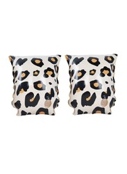 Swim Essentials  Beige Leopard - Inflatable Swimming Armbands, Suitable for Age 0-2 years