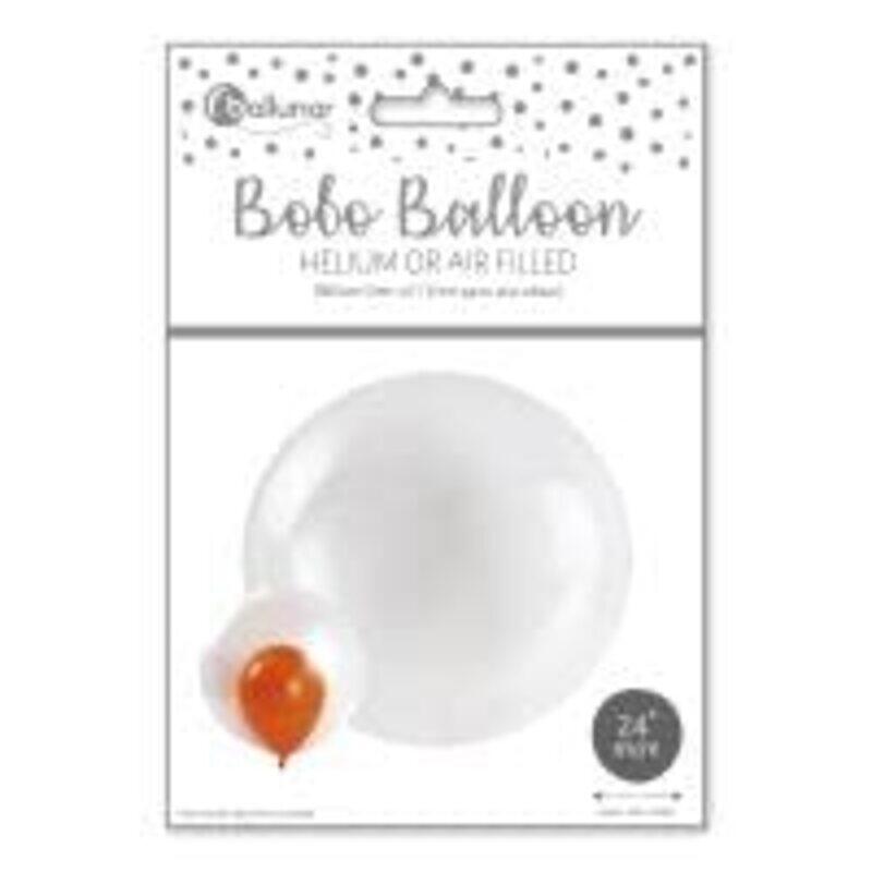 

Ballunar 24-inch Clear Bobo Balloon, White