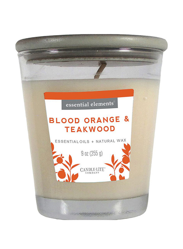 

Candle Lite Essential Blood Orange & Teakwood Indoor Candle, 255g, Ivory