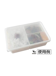 Inomata Hokan-sho Plastic 3 Compartments Food Container, White