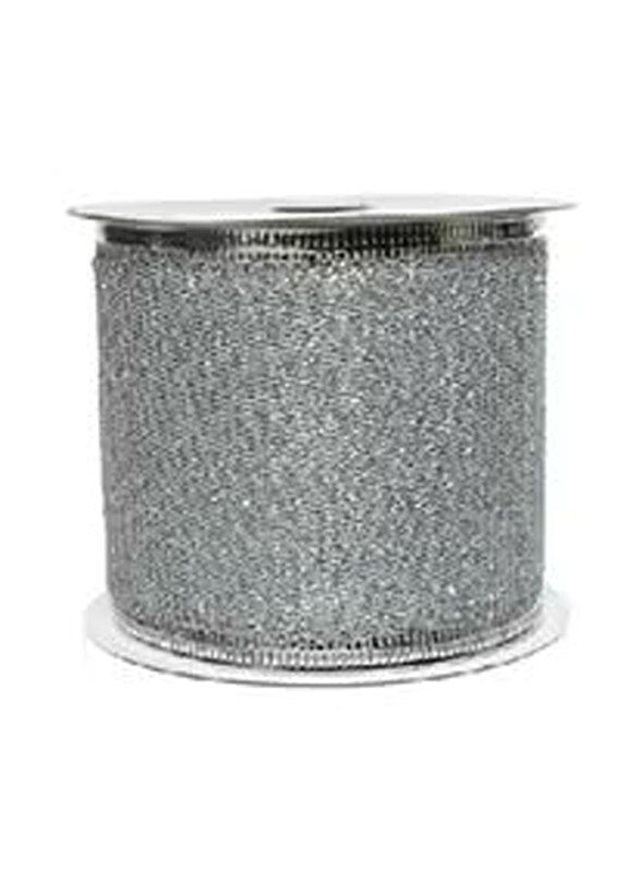 

Kaemingk Decoris Polyester Ribbon Glitter, Silver