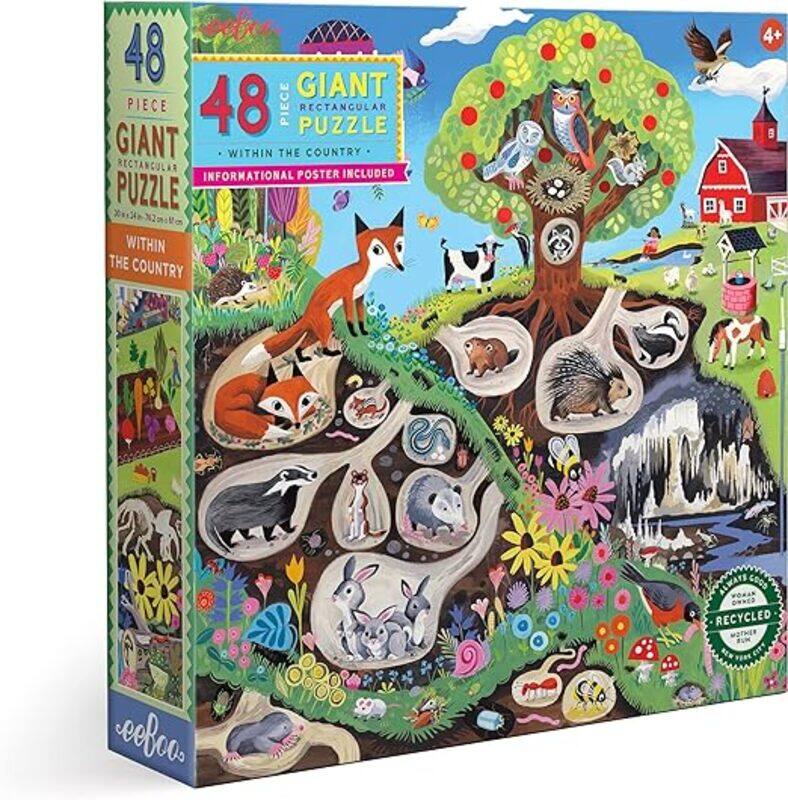 

eeBoo Within The Country 48 Piece Giant Floor Jigsaw Puzzle,Multi,1 ea,PZWHCO