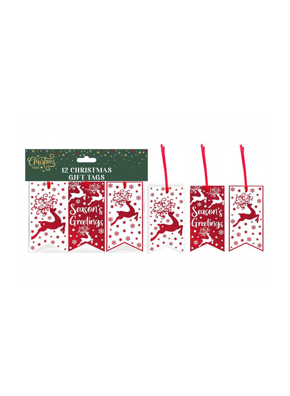 

Rsw Christmas Foil Tag, 12 Pieces, Red