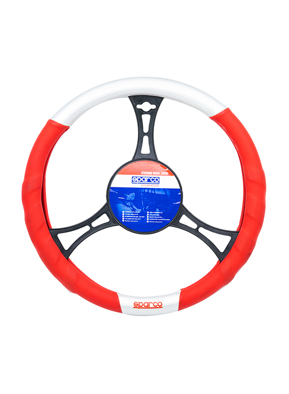 

Sparco Steering Wheel Cover, Red/White