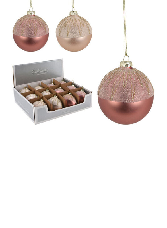 

Homesmiths Xmas Ball Glas Zigzag W Glitte, 8mm, Multicolour