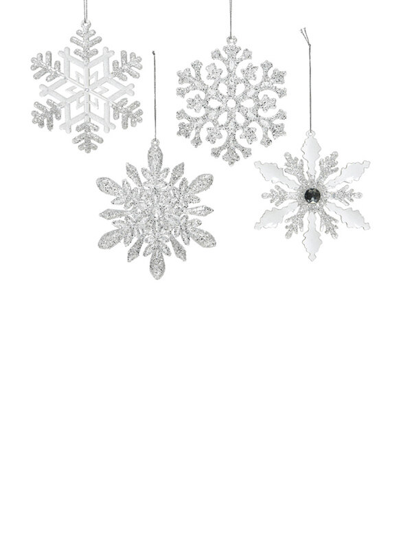 

Kaemingk Acrylic Glitter Snowflake, Assorted, Transparent