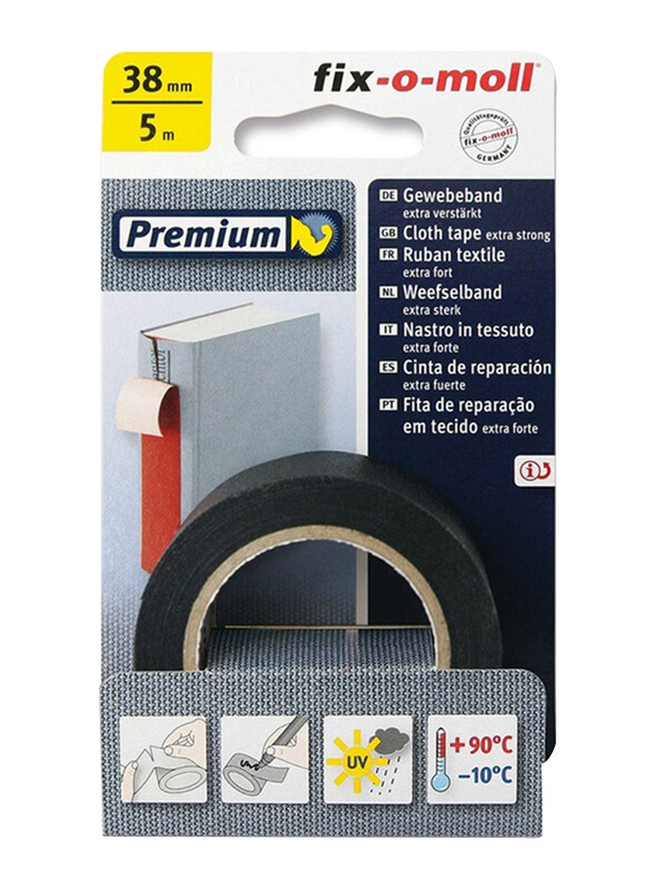 

Fix-O-Moll Cloth Tape, Black, 38mm x 5 Meter