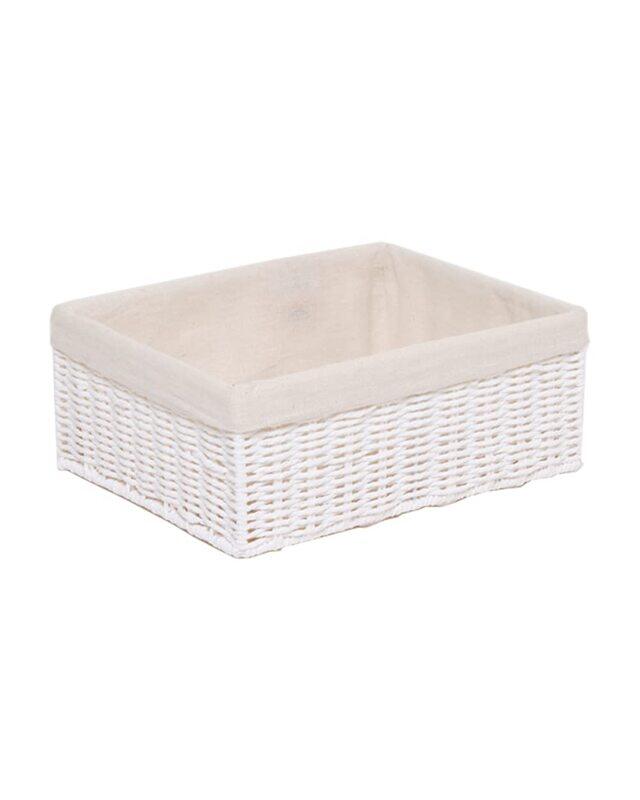 

Homesmiths Large Storage Basket with Liner, 36 x 27 x 13cm, White