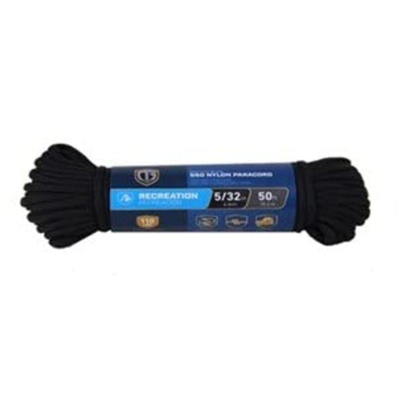 

Tru Guard 550 Paracord Nylon Rope 5/32-Inch x 50 Feet Size, Black