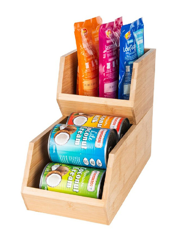 Little Storage Co Bamboo Stackable Organizer, Small, Natural