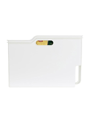 Inomata Plastic Wide Storage Box, White