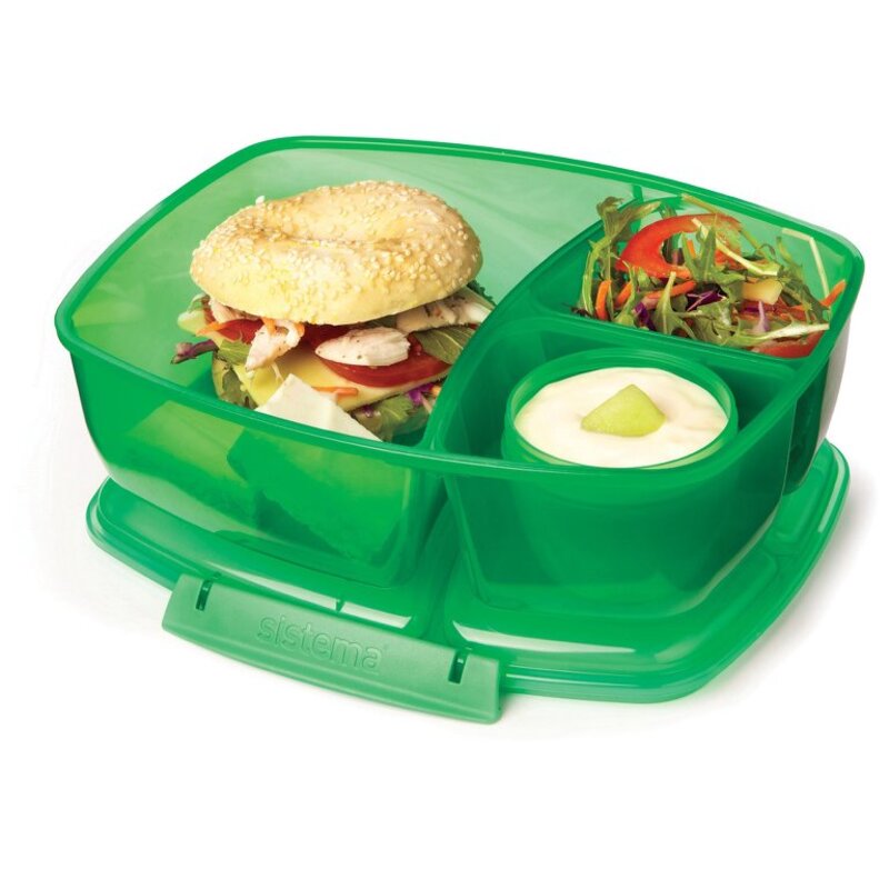 Sistema Triple Split Lunch & Yogurt 2L Green