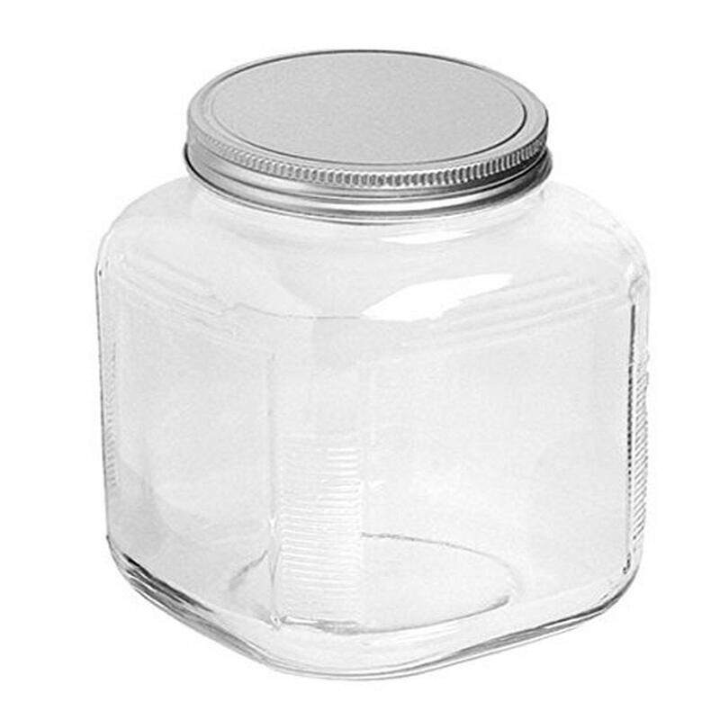 

Anchor Hocking Cracker Jar with Brushed Metal Lid, 3.7 Liter, Clear
