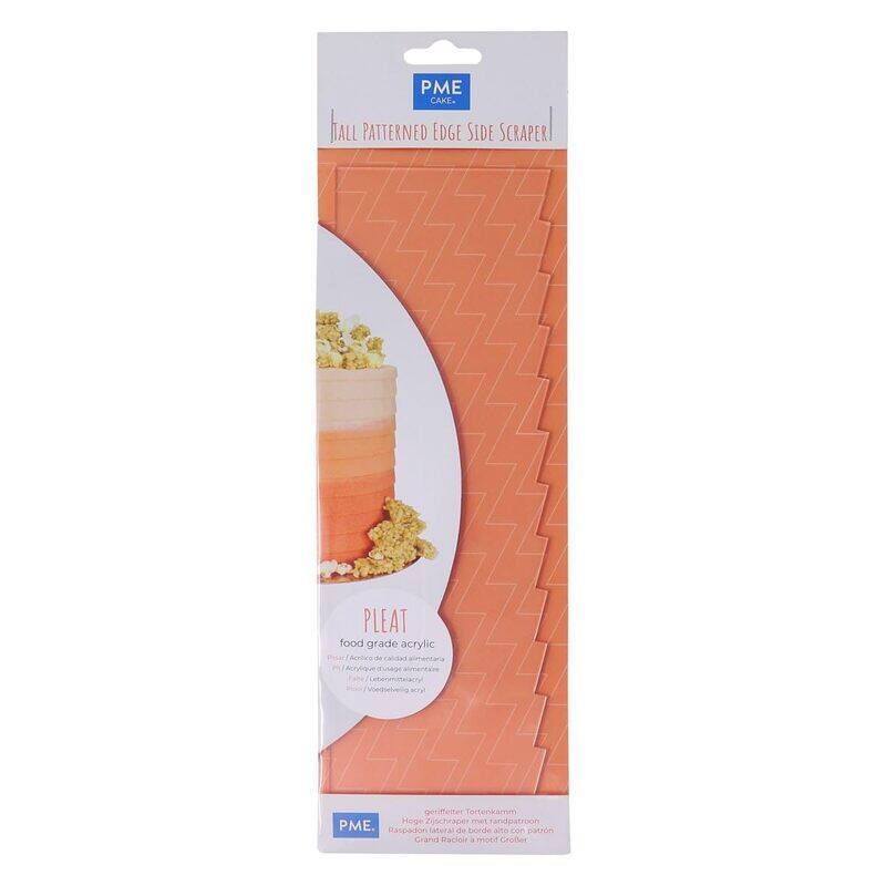 

Pme 10-Inch Pleat Patterned Side Scraper for Cake Decorating Acrylic, Transparent