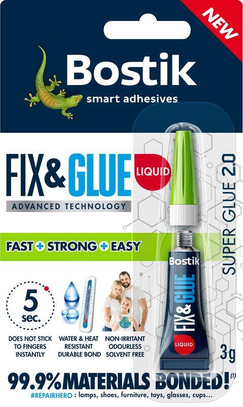 

Bostik 3gm Fix & Glue Liquid, Clear
