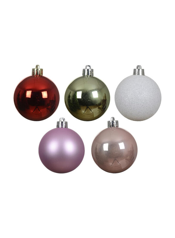 

Kaemingk Bauble Shatterproof, 6cm, Red/White/Silver/Pink