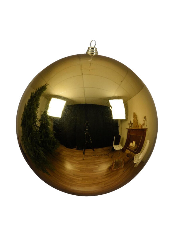 

Kaemingk Shatterproof Shiny Christmas Bauble, 20cm, Light Gold